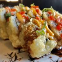 Bmw Roll (8 Pc) · Spicy tuna, avocado inside flash fried. Topped with tobiko, eel sauce scallion and spicy aio...