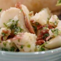 Potato Salad · Red-Skin Potatoes, Parsley, Garlic, Lemon Juice, EVOO, Spices. Vegan + GF