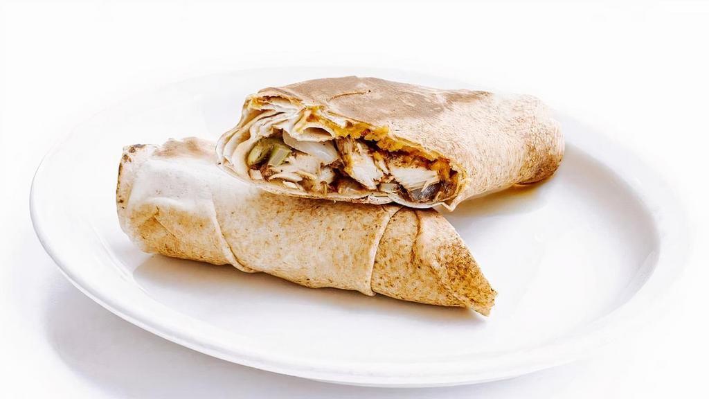 Chicken Salad Rolled · Contains Nuts. Grilled chicken salad, tomatoes, lightly fried almonds, and melted cheddar 7