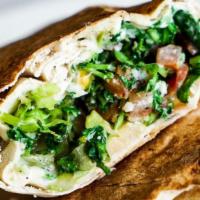 Hummus Garden Rolled · Vegan. Our award-winning Hummus with greens and Lebanese Salata