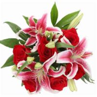 Debi Lilly Fragrant Rose Bouquet · Roses mixed with fragrant lilies