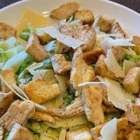 Caesar Salad With Chicken · Romaine Lettuce, Croutons & Parmesan cheese and Chicken.