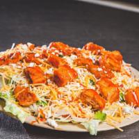 Buffalo Chicken Salad · Crispy chicken smothered in Franks Red Hot Buffalo sauce with mixed lettuce, Monterey Jack/C...