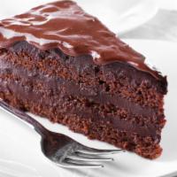 Chocolate Fudge Cake · Deeply rich chocolate cake.