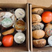 Lox Box #2 - The Family Gathering · Package includes: Dozen artisan bagels 1/2 LB Lox - choice of classic or pastrami, two 8 oz....