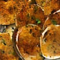 Baked Clams (6) · Six baked clams