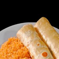 Two Burritos · two burritos with rice and beans(ground beef,shredded beef or chicken)