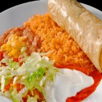 Burrito & Enchilada · one burrito one enchilada with rice and beans(ground bee,shredded beef or chicken)