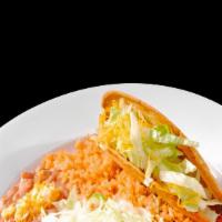 Taco & Enchilada · one taco one enchilada with rice and beans(ground beef,shredded beef or chicken)