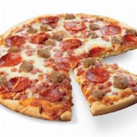 Specialty Cheese Mountain Pizza (Baked) · Choose between 4 Meat, Supreme and Breakfast