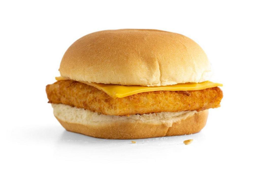 Fish Sandwich · White fish patty with a light, crunchy breading, topped with American cheese