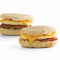 English Muffin Breakfast Sandwich · Choose between sausage and bacon