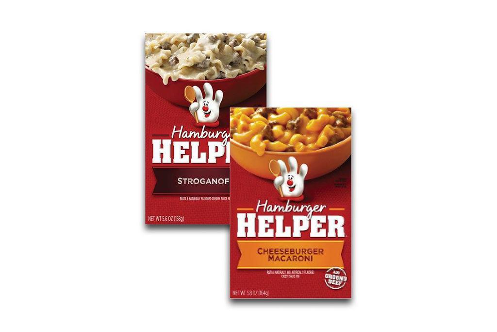 Hamburger Helper · Choose between Cheeseburger Mac and Stroganoff