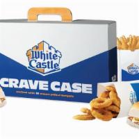 Crave Feast Meal · 30 Cheese Sliders, 2 Sacks of French Fries, and 20 piece Chicken Rings.