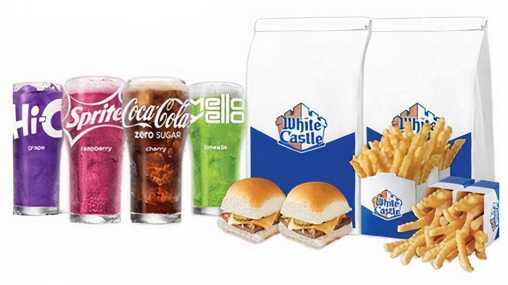Family Crave Meal 4720 - 6400 · 20 Cheese Sliders, 4 small French Fries, and 4 small soft drinks. Choose American, jalapeno, or smoked cheddar cheese.