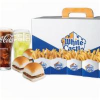 Epic Road Trip Meal 5850 – 7650 · 30 Original Sliders, 5 small French Fries, and 4 small soft drinks.
