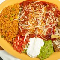 Enchiladas · Red or green. Chicken, steak or just cheese.