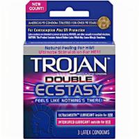 Trojan Double Ecstasy Male Condoms - 3 Ct · 