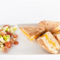 Kids Grilled Cheese · Artisan Cheese blend on a sliced wheat bread, served with a side of applesauce.