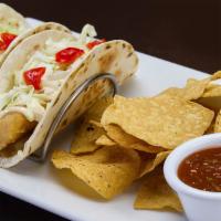 Beer Battered Cod Tacos · Beer battered cod, cabbage, pepper jack cheese, peppadew peppers and aioli