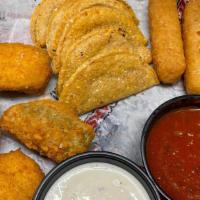 Pick 3 · BP Pick 3 is your choice of 3 half orders of our delicious favorite appetizers fried to perf...
