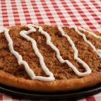 Dessert Pizza · Our delicious sicilian crust with crumbled cinnamon streusel topping and icing. Plenty to sh...