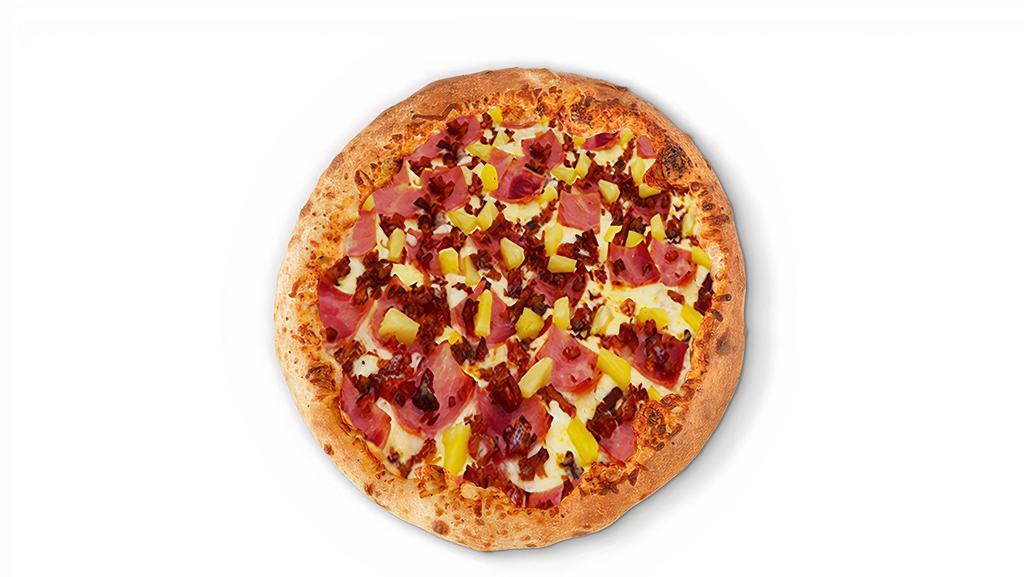 Hawaiian Specialty Pizza · Six slices. Ham, bacon, pineapple.