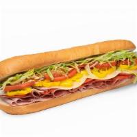 Italian (Footlong Sub) With Fries · Ham, salami, pepperoni, provolone cheese, lettuce, tomatoes, red onions, banana peppers, may...