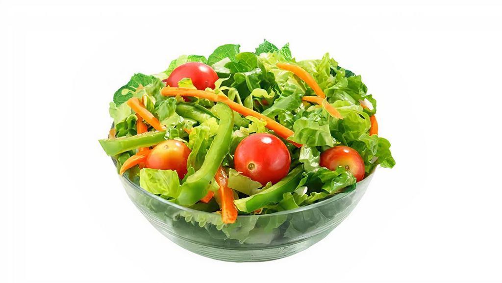 Garden Salad (Small) · Lettuce, tomatoes, red onions, pepperoncini, cheese and croutons.