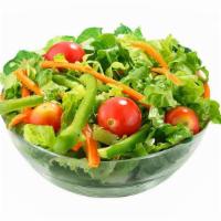Garden Salad (Large) · Lettuce, tomatoes, red onions, pepperoncini, cheese and croutons.