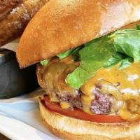 The Ohio Burger · house-ground grass-fed Ohio beef, Tillamook cheddar, lettuce &tomato, house aioli, TWH signa...