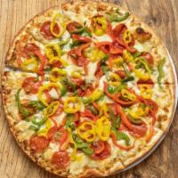 Lg Pepper Special Pizza · Pepperoni, Green and Red Peppers, Banana Peppers, and Jalapeño Ranch