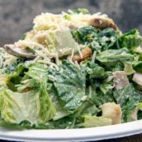 Loaded Caesar Salad · Fresh & Delicious salad prepared with Romaine lettuce, bacon bits, diced hard-boiled egg, Pa...