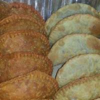 Empanadas (3) · choice of chicken or beef (fried pastry stuffed with meat and cheese).