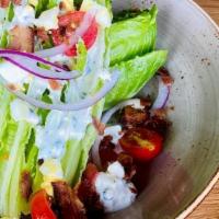 101 Wedge Salad · Baby Romaine, Double Smoked Bacon, Cherry Tomatoes, Hard Boiled Egg, Red Onion & House Blue ...