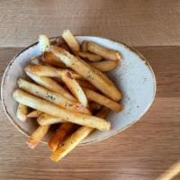 Parmesan Fries · Fries tossed w/ Parmesan & Parsley (V)