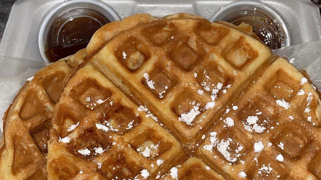 Waffles Breakfast  · Waffles ft. (2) waffles and a hint of powdered sugar