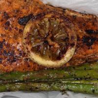 Grilled Salmon  · Grilled Salmon Dinner ft. (1) piece salmon and (2) sides
