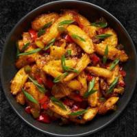 Spiced Baby Corn Bites (Vegan) · Baby corn battered and wok tossed with fine chopped garlic in our signature manchurian sauce