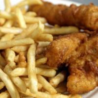 Fish & Chips · Atlantic cod fillets, hand dipped in our own flavorful beer batter. Served golden brown with...