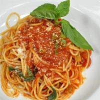 Spaghetti Marinara · Spaghetti in a marinara sauce.