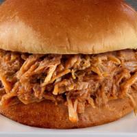 Bbq Pulled Pork · Mouth watering BBQ sauce mixed in with delicious pulled pork!