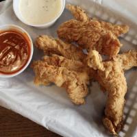 Dd Chicken Tenders · Served with buffalo sauce and ranch dressing