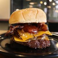 Planet Terror · BBQ sauce, bacon, Cheddar cheese, caramelized onion, ranch dressing