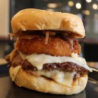 Juan Of The Dead · green chile + cheese croquette, Monterey Jack cheese, caramelized onion, chipotle mayo