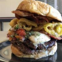 Burger Of The Week - Tony Stark'S Rainbow Cheeseburger · Jack and American cheese, crispy fried cheese croquette, brown mustard, mayo and Rainbow Rel...