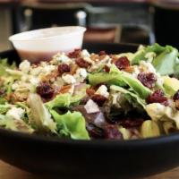 Zombie Salad · Dried cranberries, toasted pecans, red onion, gorgonzola, raspberry balsamic
