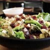 1/2 Zombie Salad · Dried cranberries, toasted pecans, red onion, gorgonzola, raspberry balsamic