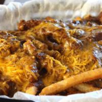 1/2 Chili Cheese Fries · Topped with coney chili and shredded cheddar