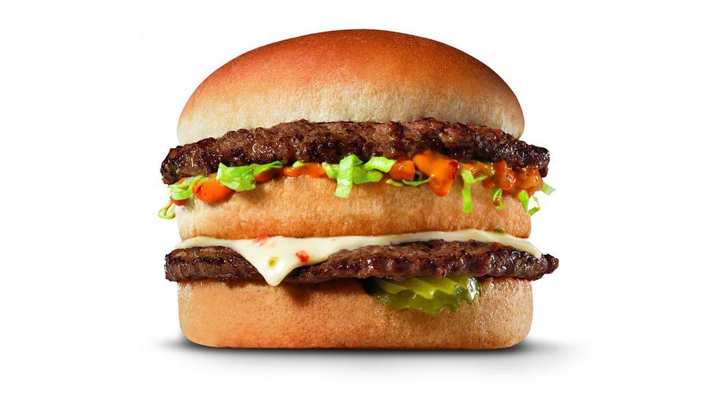 Bad Boy Combo · 1/4 lb. of beef patties* with lettuce, pickle, pepper jack cheese and Frisch's Spicy tartar sauce.